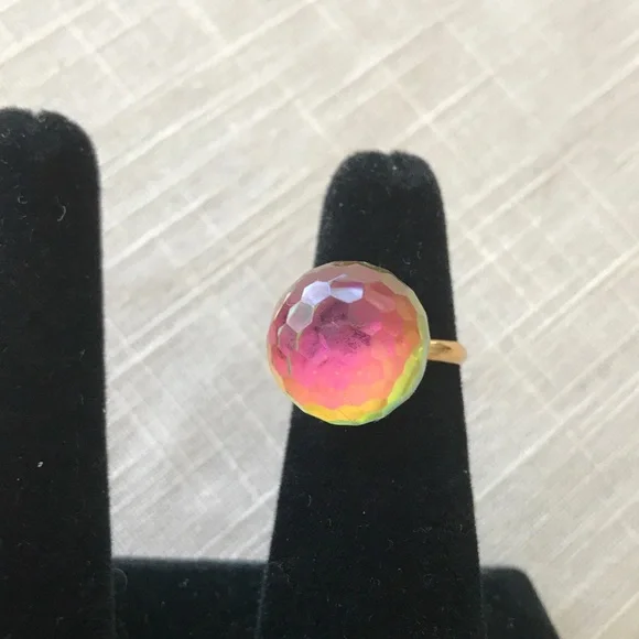 Vintage Crystal Ball rare Ring True Vintage - Picture 3 of 8